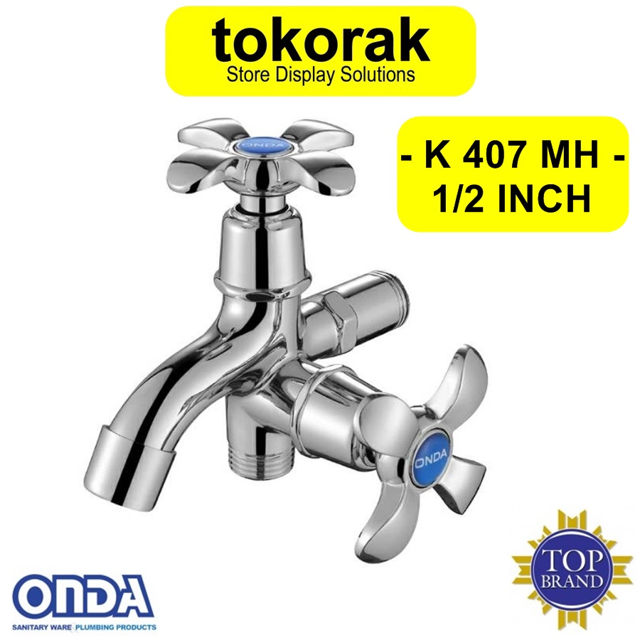 KRAN SHOWER MIXER DOUBLE K 407 MH 1/2&quot; ONDA KERAN CABANG DOBEL K407