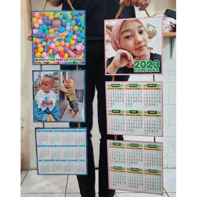 

kalender Dinding 2023 Model Kayu Bebas Custom Foto Nama