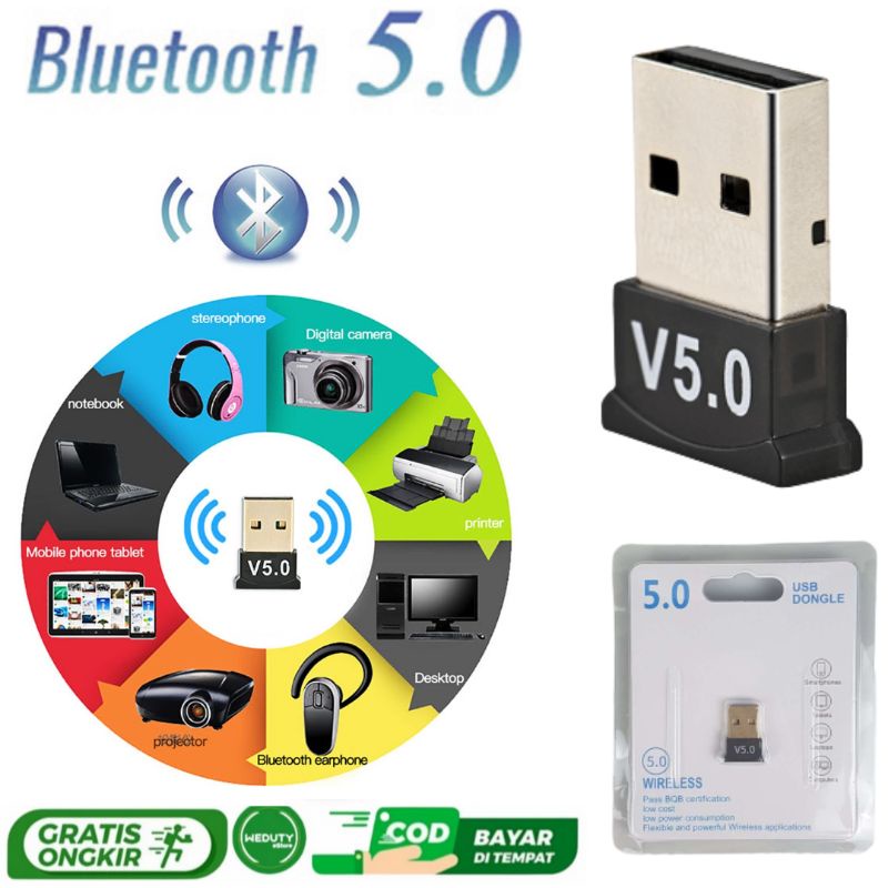 Mini USB Bluetooth 5.0 Receiver Adapter ke Printer Speaker Games Controller