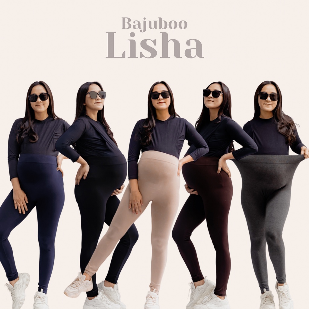 Bajuboo Lisha - Legging Hamil JUMBO Bumil Friendly Katun Rayon Spandex