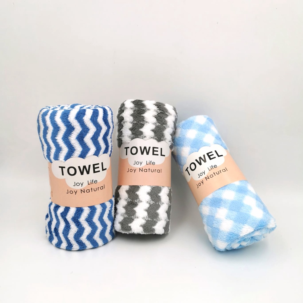 KUP - COD MURAH PAKET 3 PCS HANDUK MICROFIBER DEWASA UK 70 X 140 CM MOTIF &amp; WARNA RANDOM