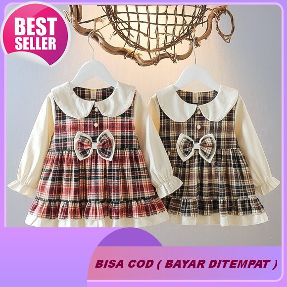 Dress Overall Import 2 In1 Anak Perempuan Usia 1-4 Tahun | Dress Overall Anak Perempuan Model Kuping