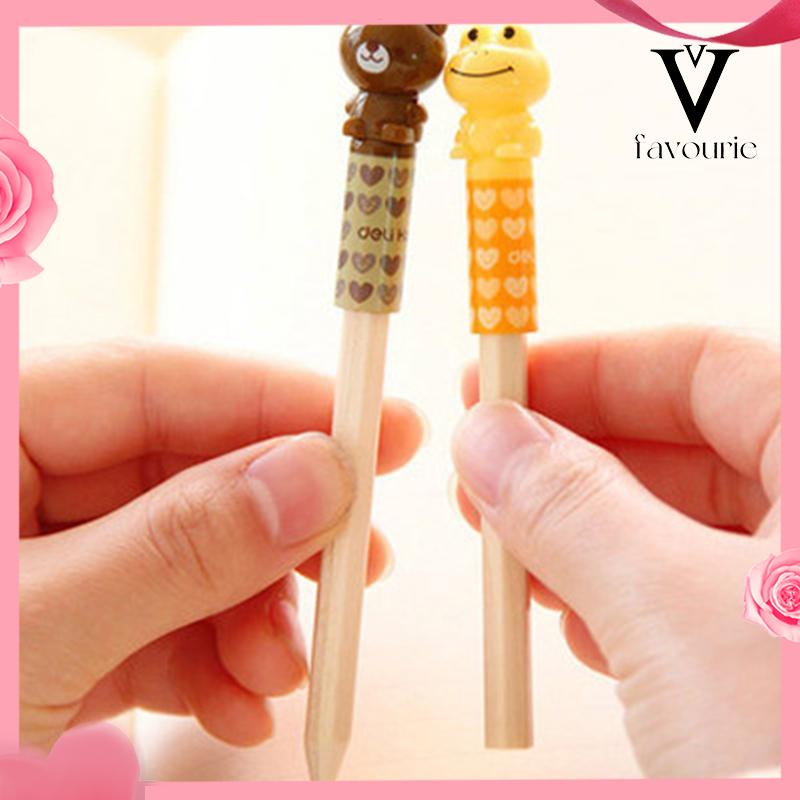 COD4PCS Pensil Meliputi Tutup Pelindung Tutup Pensil Kartun Lucu Alat Tulis Siswa-FA