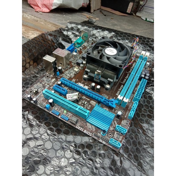 PAKET MATHERBOARD AMD FM1 + PROSESOR A4 +FAN