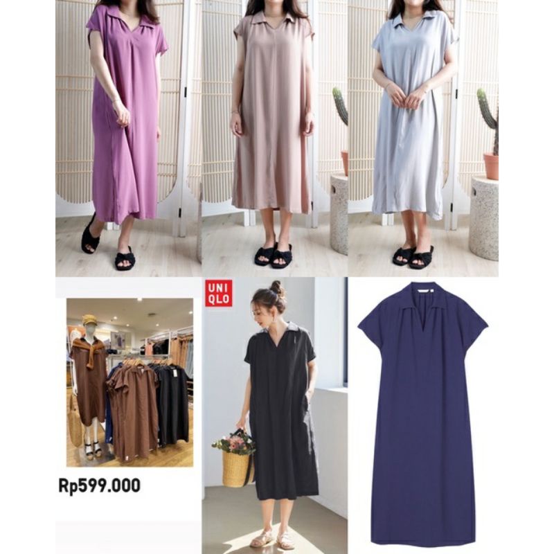 UNIQLO RAYON KAFTAN DRESS /Midi Dress kaftan