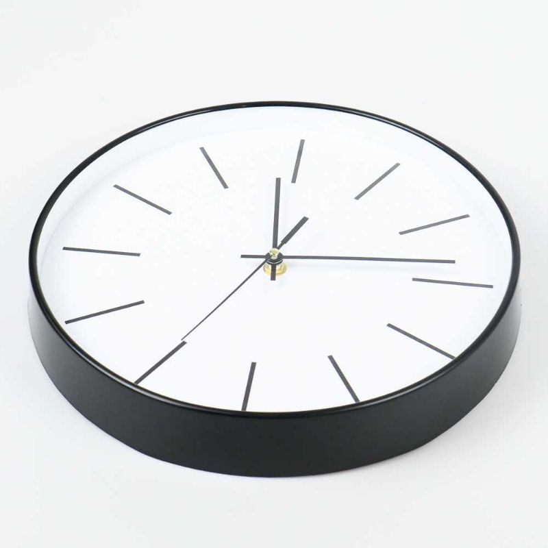 Jam Dinding Bulat Silent Movement Quartz Model Modern - H6589 Hitam