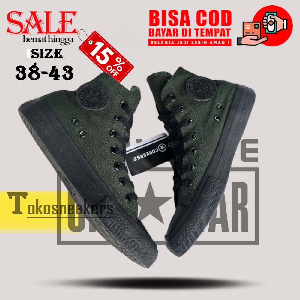 Sepatu Converse All Star CT High Warna Army Hitam sneakers cowok sneakers cewek sepatu kasual cowok 