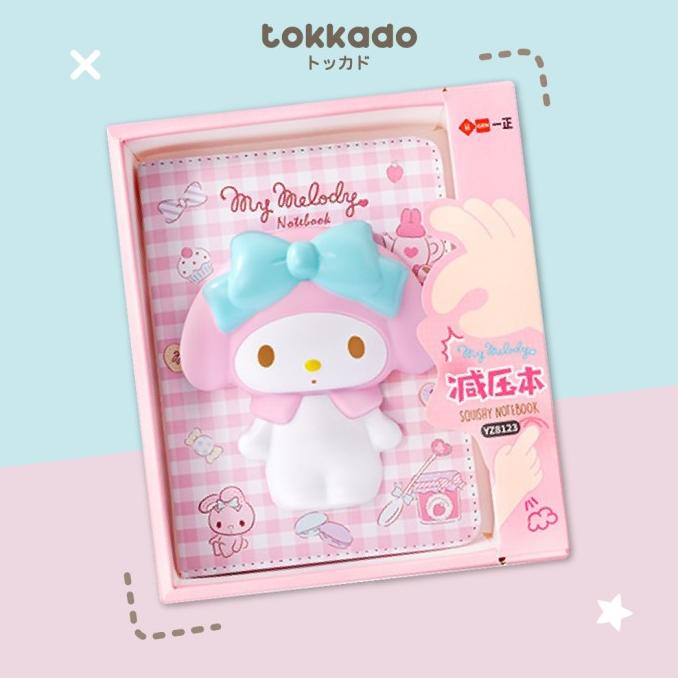 

TOKKADO Sanrio Original Squishy Notebook Agenda Buku Catatan Anak Lucu