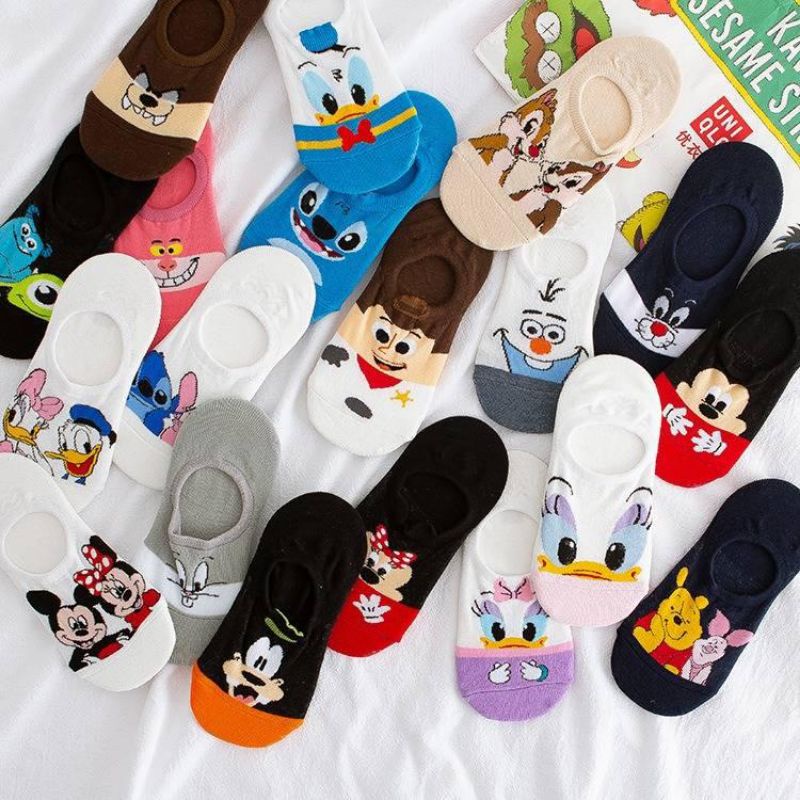 DISNEY - Kaos Kaki Pendek Invisible Setelapak Kaki/ Kaos Kaki Tumit Dewasa Wanita Pria