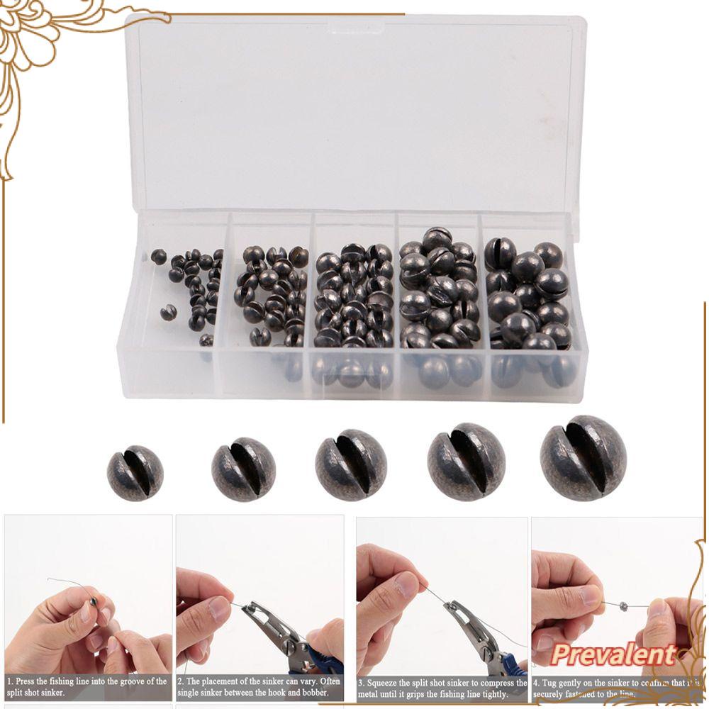 Preva 100 Pcs Memancing Timbal Jatuh Kualitas Tinggi Pemberat Garis Sinkers Pengait Konektor