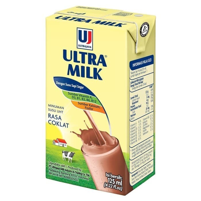 

Ultra Milk Susu UHT Rasa Cokelat 125 ml ready Stok Baru