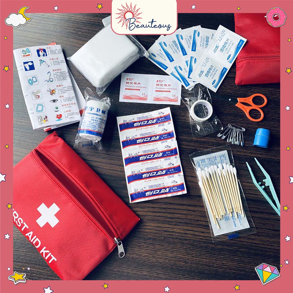 Tas Medis P3K Pouch Medicine Bag Tempat Penyimpanan Obat First Aid Kit