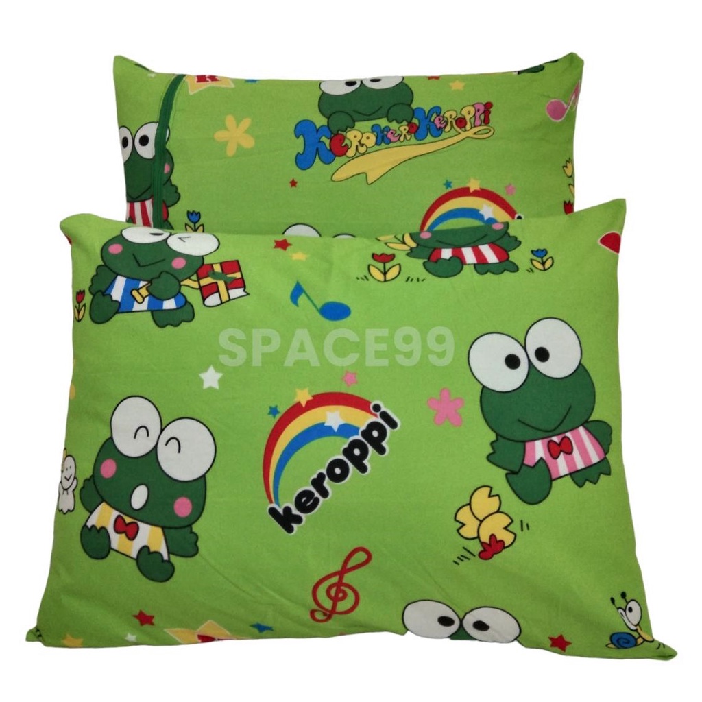 2 Pcs Sarung Bantal Tidur Model Resleting 45 x 60 cm Motif Karakter Anak