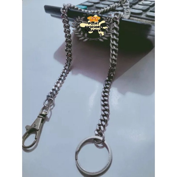KALUNG RANTAI DOMPET PADAT TITANIUM 60 CM WARNA EMAS MEWAH PRIA WANITA