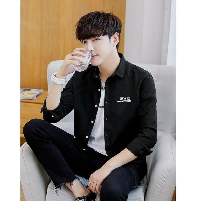 ボ KEMEJA PRIA MADNESS TERBARU / KEMEJA PRIA TERLARIS / FASHION KOREA / BAJU DISTRO PRIA /KEMEJA TREN
