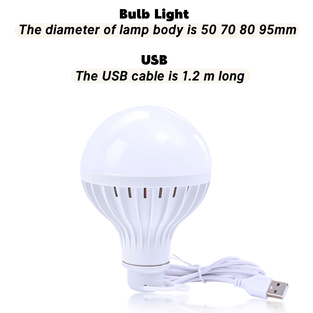 3w /7w /9w /12W USB Putih LED Bulb Adjustable Kecerahan Tinggi Lampu Darurat Lampu Tenda Camping Portable