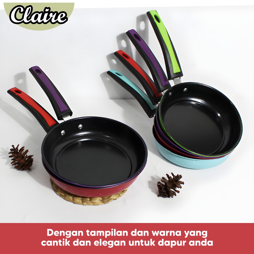 Panci Teflon Frypan Enamel / Panci Penggoreng Warna