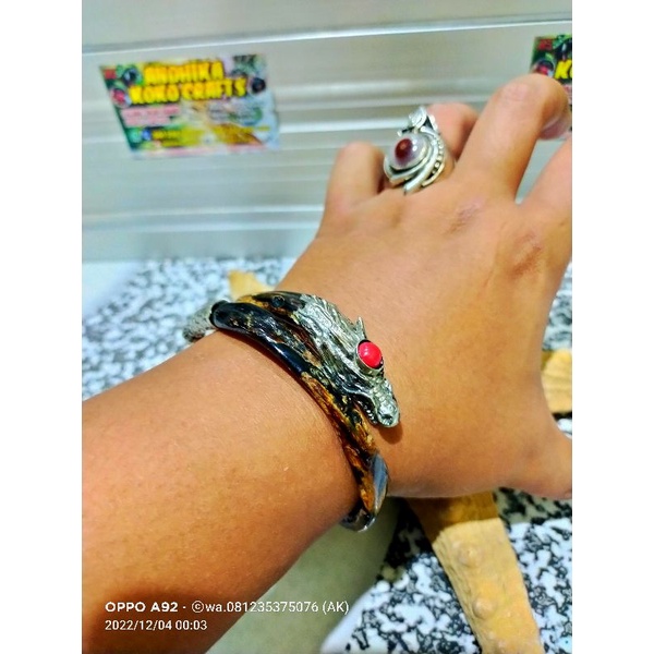 GELANG AKAR BAHAR HITAM LENTUR FARIASI NAGA BALI BERKUALITAS