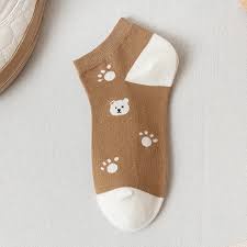 GOS - E111 - Kaos Kaki Pendek - Kaos Kaki Wanita Motif Beruang Lucu - Kaos Kaki Pendek Ankle Sock Women Socks