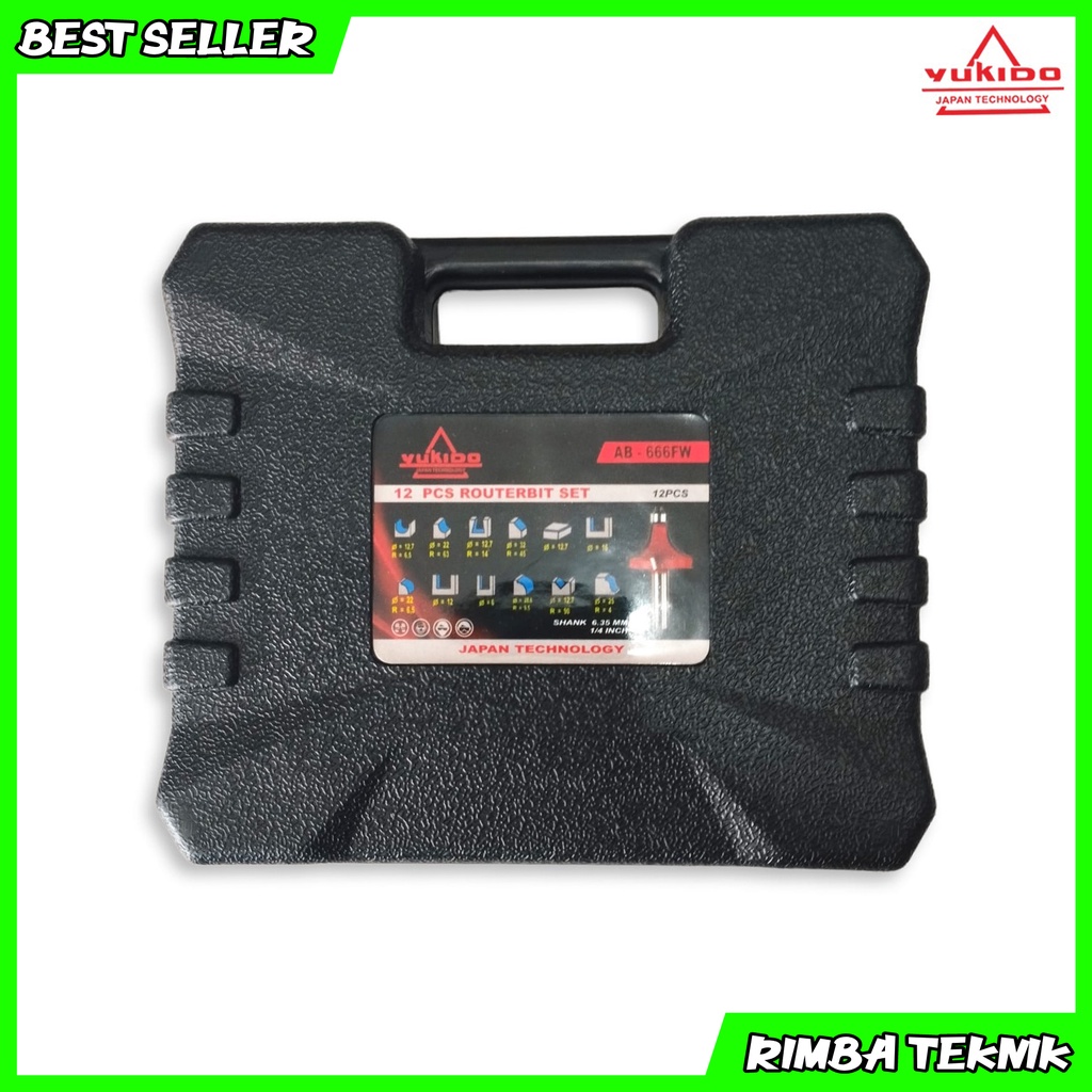 Mata Trimmer Set 12 pcs YUKIDO Mata Mesin Profil Router Kayu Free