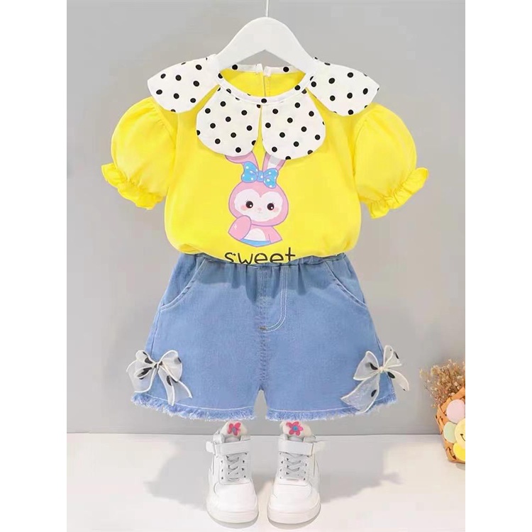 LittleAaroon SET SWEET BUNNY 12529 EBV Bayi Baju setelan Anak Perempuan Import lucu berkualitas