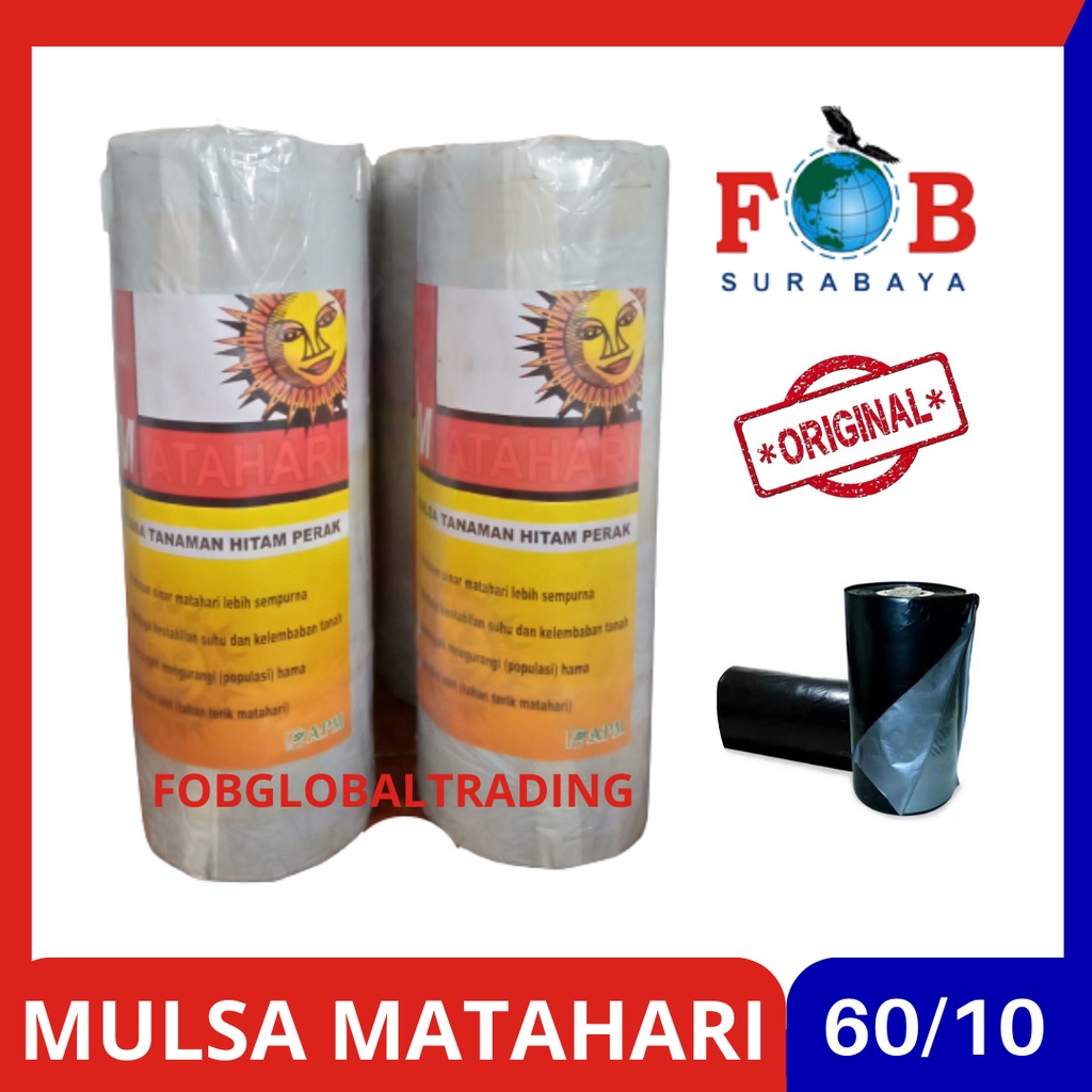 MULSA PLASTIK HITAM PERAK LEBAR 60CM /120CM PANJANG -+ 225M MEREK MATAHARI 9 KG