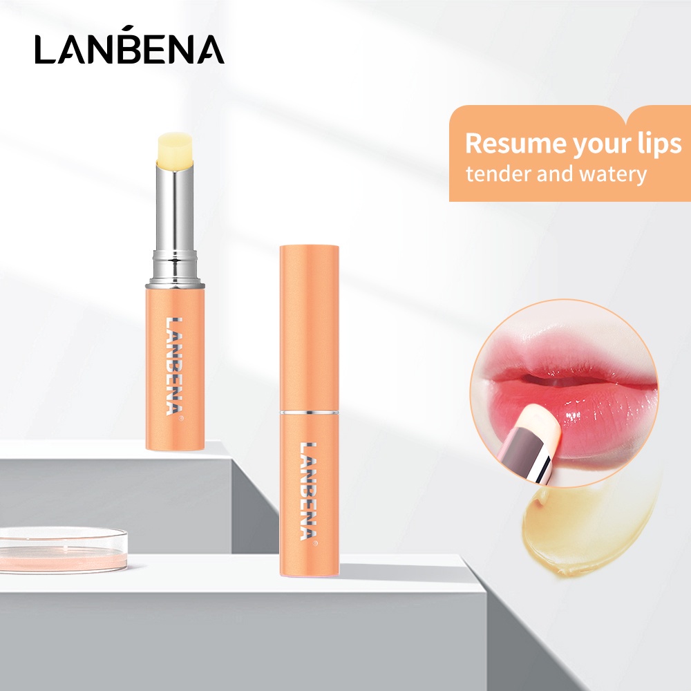 LANBENA Lip Balm Mask Liptint Rose/Orange/Hyaluronic Acid -Melembabkan Alat Pencerah Perawatan Bibir Pelembab Tahan Lama BPOM