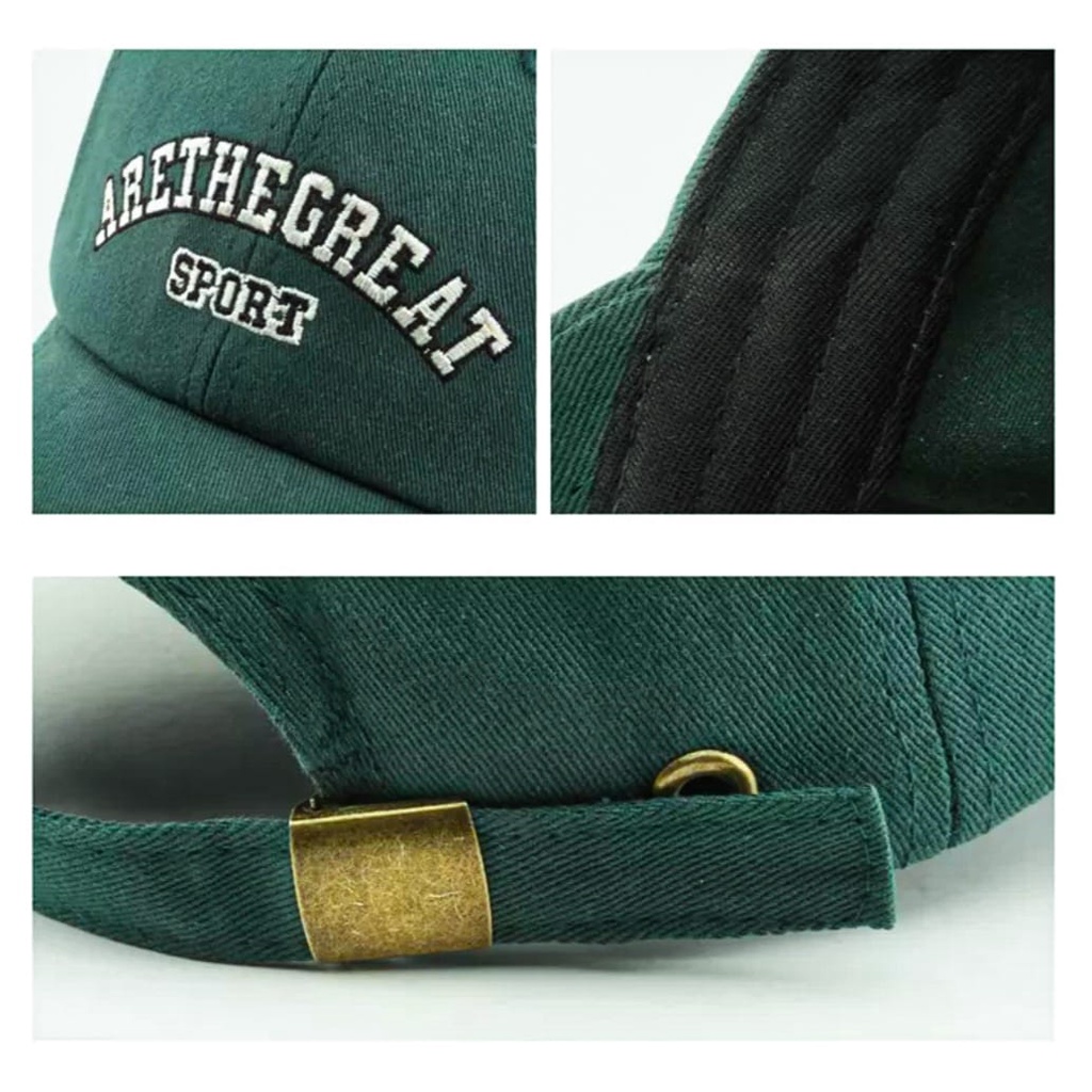 Topi Baseball Unisex Cap Bordir ARETHGREAT Bahan rafel