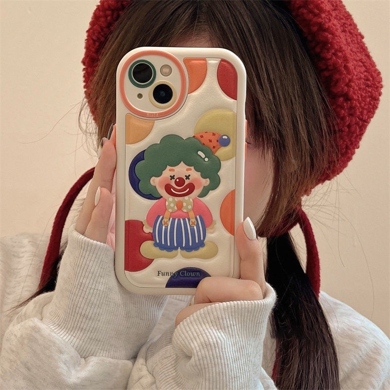 IPHONE Casing Ponsel Desain Badut Timbul Lucu Dan Lucu Kompatibel Dengan Iphone12 13 14 11 Pro Max Qpplk