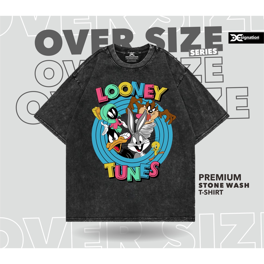 Designation - Kaos LOONEY TUNES Stone Wash Oversize / Tshirt Warner Bros CARTOON FILM Distro Ori Mur