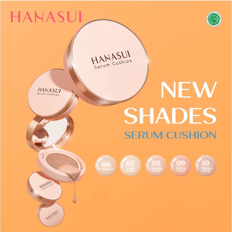 ❤ RATU ❤ Hanasui Serum Cushion 15g Foundation Perfect Coverage | Natural Dewy Finish BPOM✔️