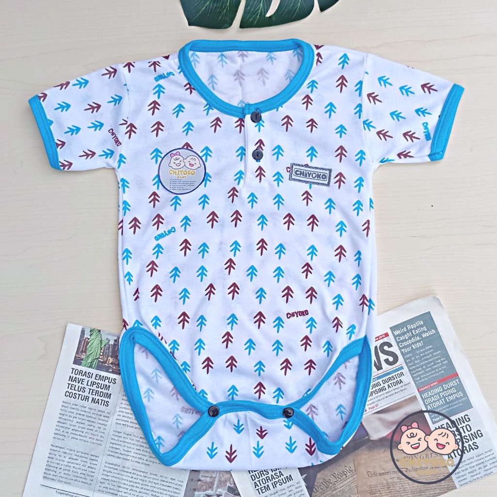 3 Pcs Jumper Bayi Jumpsuit Segitiga SERIAN BIRU Chiyoko Baby