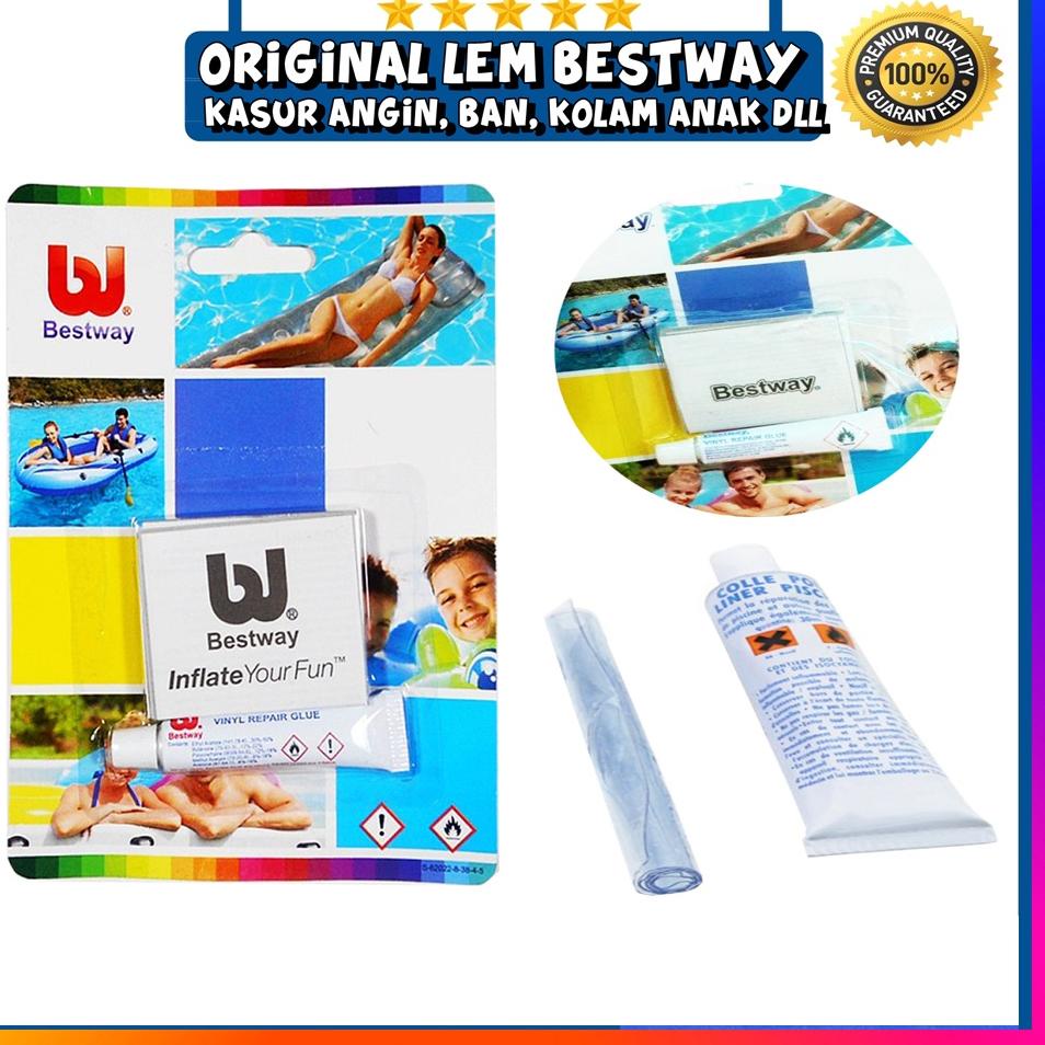 

(U-6.E♥☞) Bestway - Lem Tambal Ban Kolam Plastik Renang Anak Repair Kit Repair Kit / Lem Tambal Bestway Kasur viral