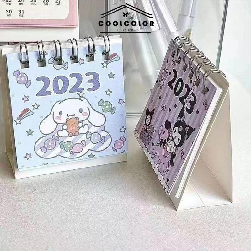 COD❤️Kalender Meja Mini 2023  Lucu Vertikal  Anjing Kuromi Cinnamoroll  Kalender Kecil- cl