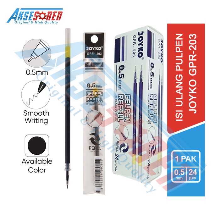 

Aksesoren Gel Pen Refill Joyko [GPR-203/24 pcs] / Isi Ulang Ball Pen / Ballpoint / Isi Pulpen 1 Pack