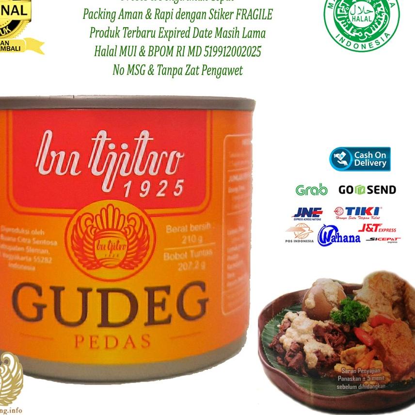 

✄✄ Gudeg Kaleng Bu Tjitro Varian Pedas Asli Jogja - 210Gram