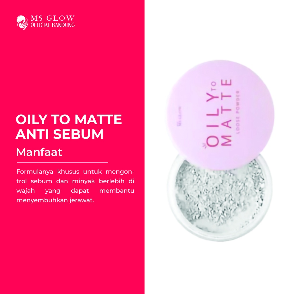 Loose Powder Ms Glow Hay To Shine Natural Anti Sebum Ivory - By MsGlowofficialbandung