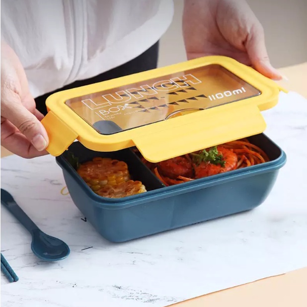 [BISA COD] PROMO Kotak Makan Bento Sendok Sumpit Set Praktis Higienis Murah M-690 Kotak Bekal Rantang Tempat Bekal Kontainer Makanan Wadah Makan Alat Makan