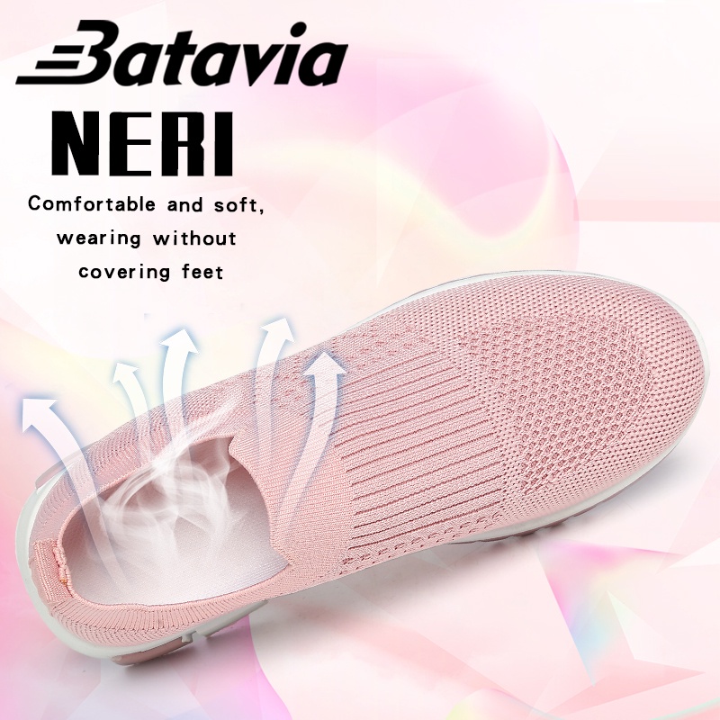 Batavia sepatu rajutan impor wanita baru anyaman terbang bernapas sepatu wanita sepatu olahraga kasual sepatu ibu non-slip tahan aus sepatu slip-on A21