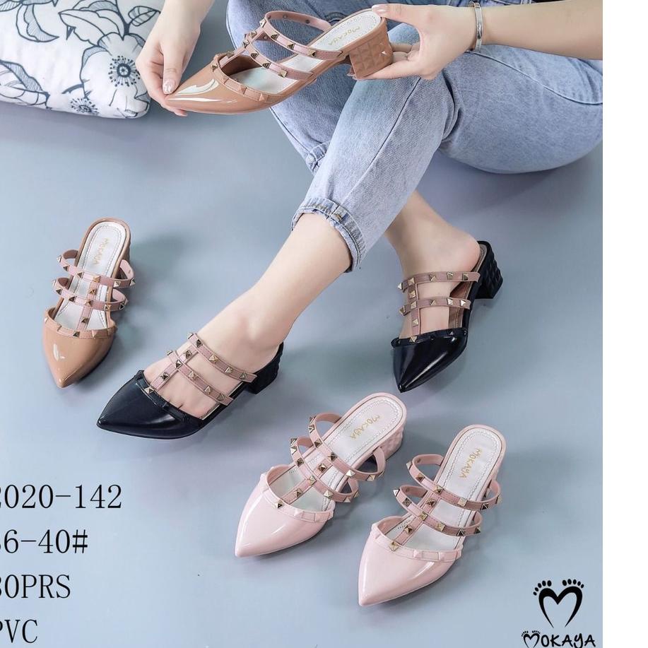 Best Seller Sepatu Sandal Slop Fuji Jelly Wanita Vltno Cantik Mewah Import Mokaya / Size 36-40 (2020