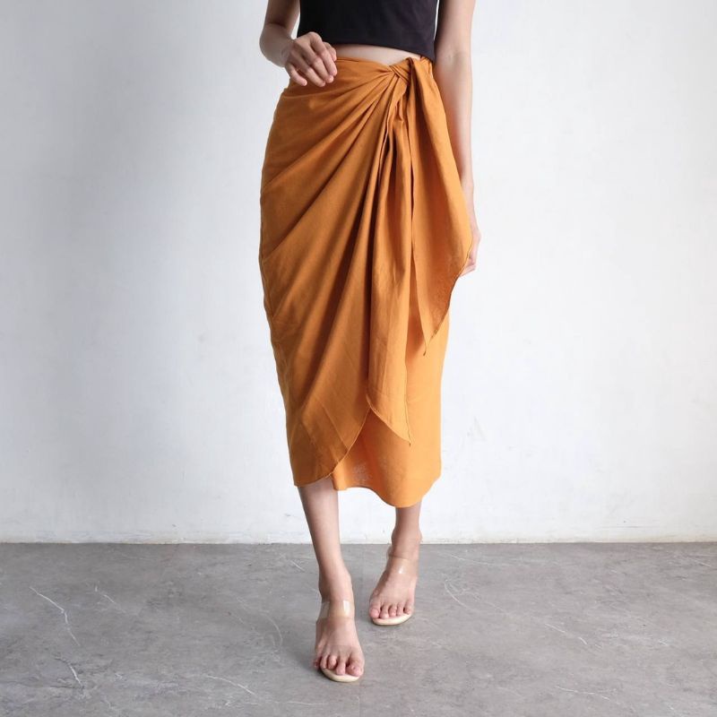 Kayra Wrap Skirt Rok Lilit Instan Cotton Niji Casual