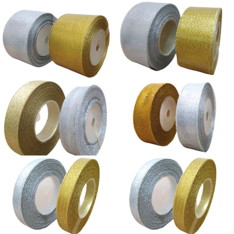 

Pita Glitter 1/2" 3/4" 1" 1.5" 2" inc 20yards Gold & Silver