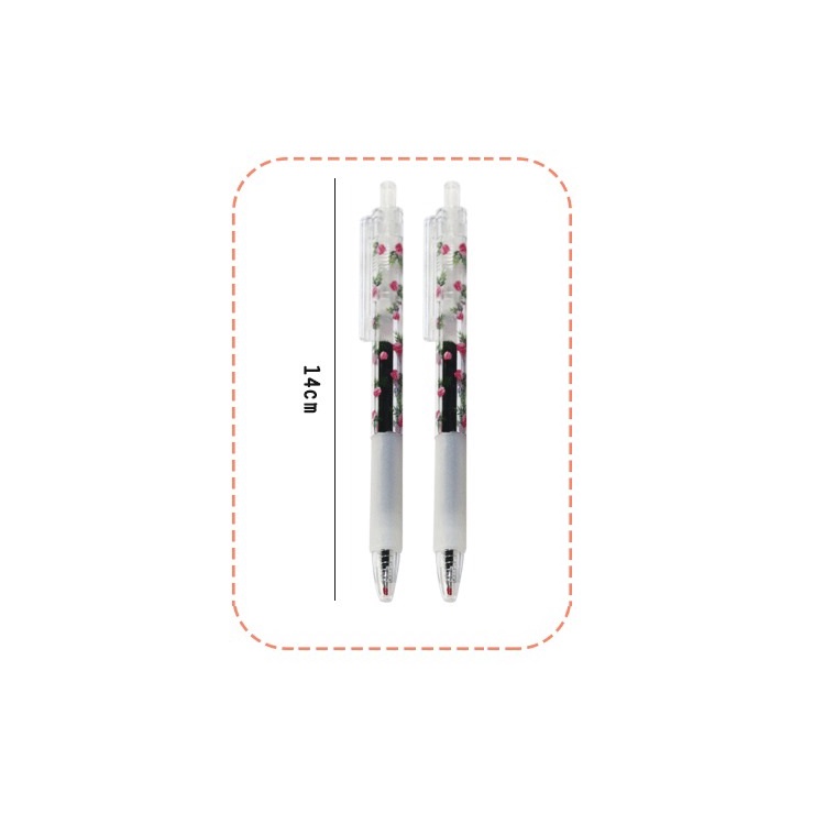 6pcs Pen Pena Pulpen Cetek Cetekan Gel Motif Bunga GM-ST0093