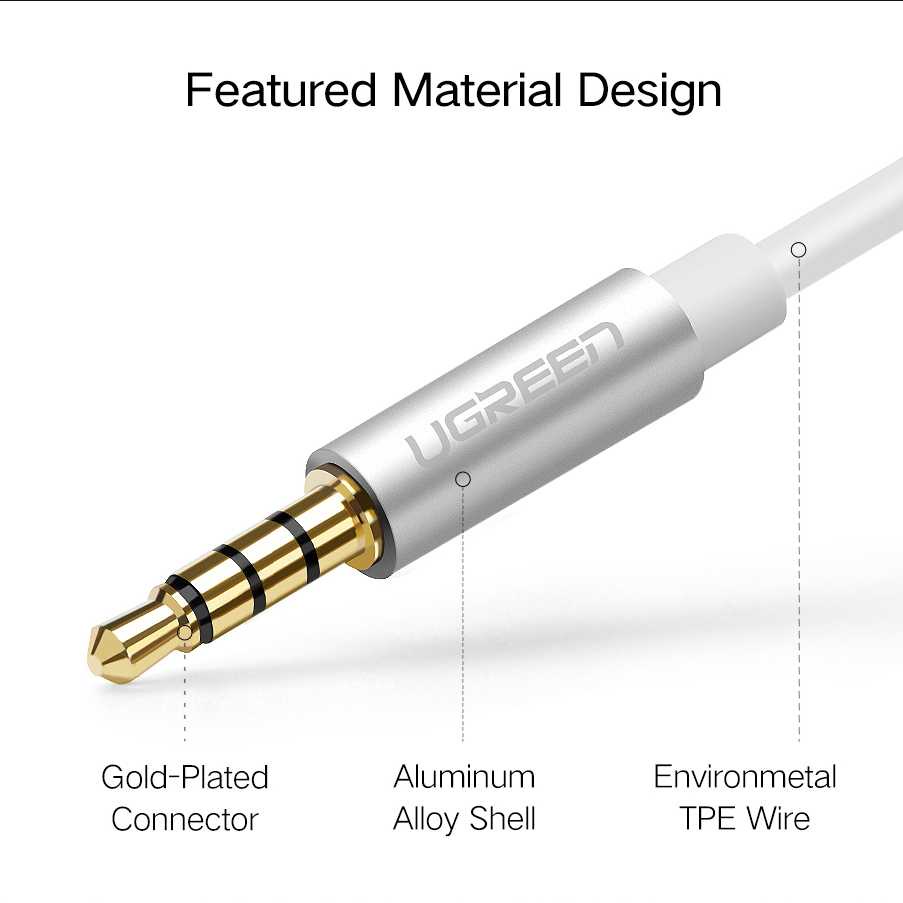 ( 100% BARANG ORI ) UGREEN Kabel Audio Splitter 3.5mm 2 Port Earphone Microphone - 30619