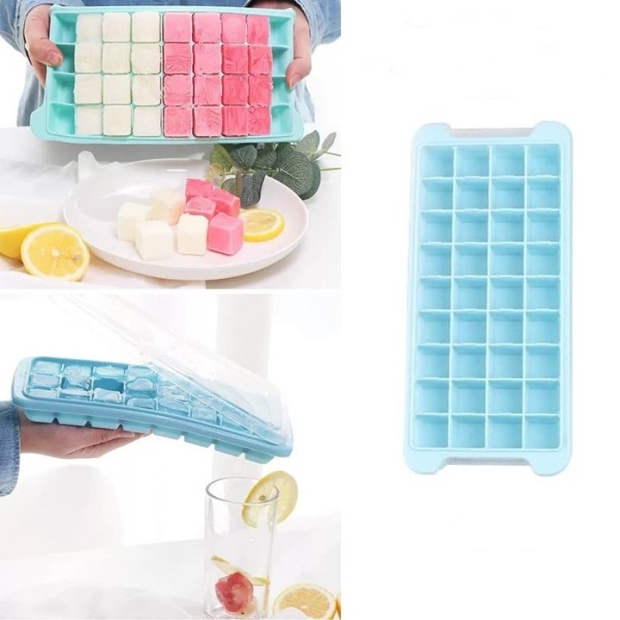 SEKAT Cetakan Es Batu Cokelat Jelly Silicone Ice Cube Tray Mold Dengan Penutup Food Grade