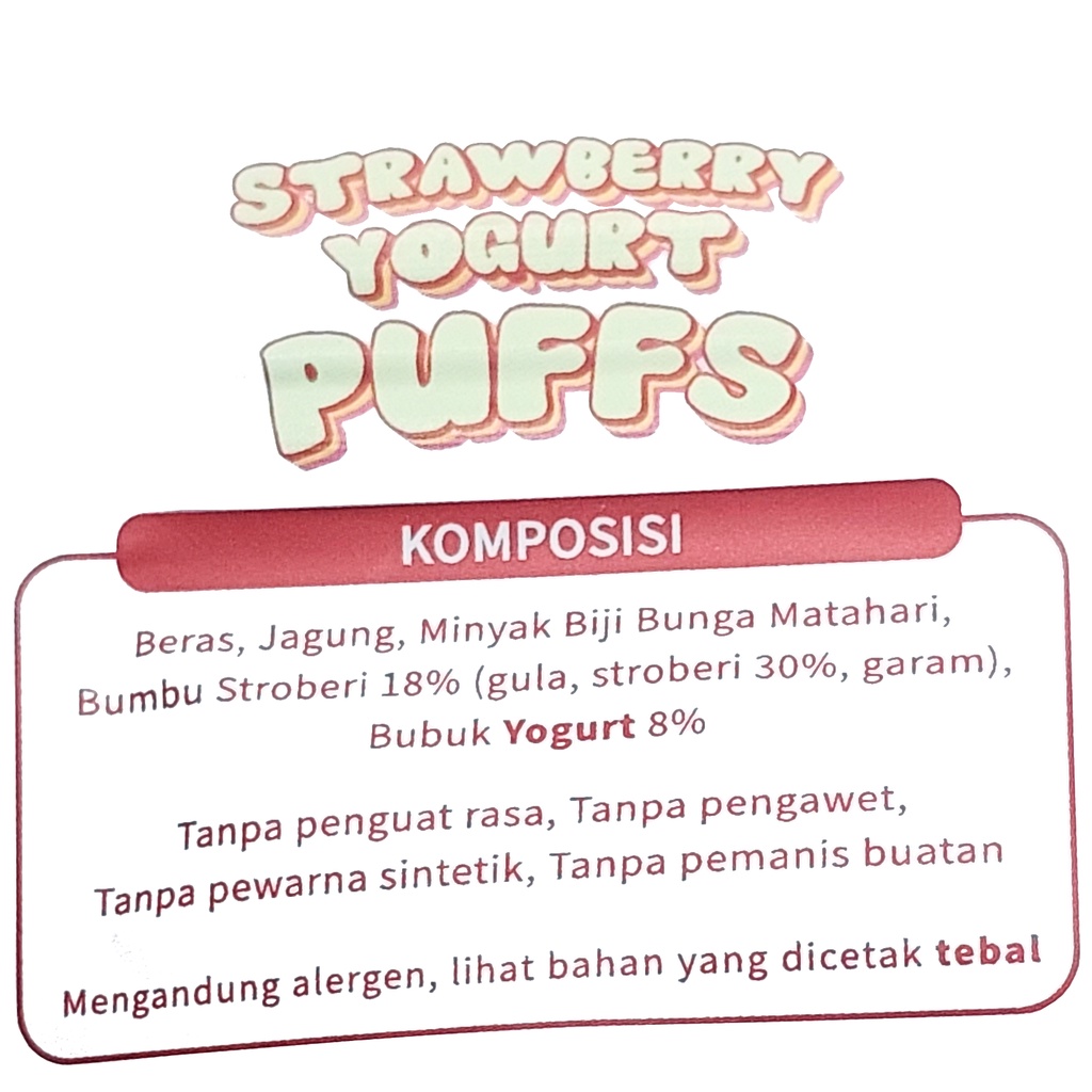 Alamii Puffs STRAWBERRY YOGURT Makanan Ringan Snack Anak Bayi Baby Finger Food