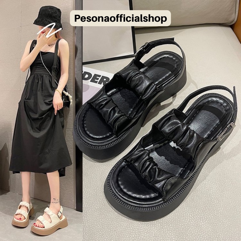 COD POS 1282 Sandal Wedges Tali Fashion Wanita Premium