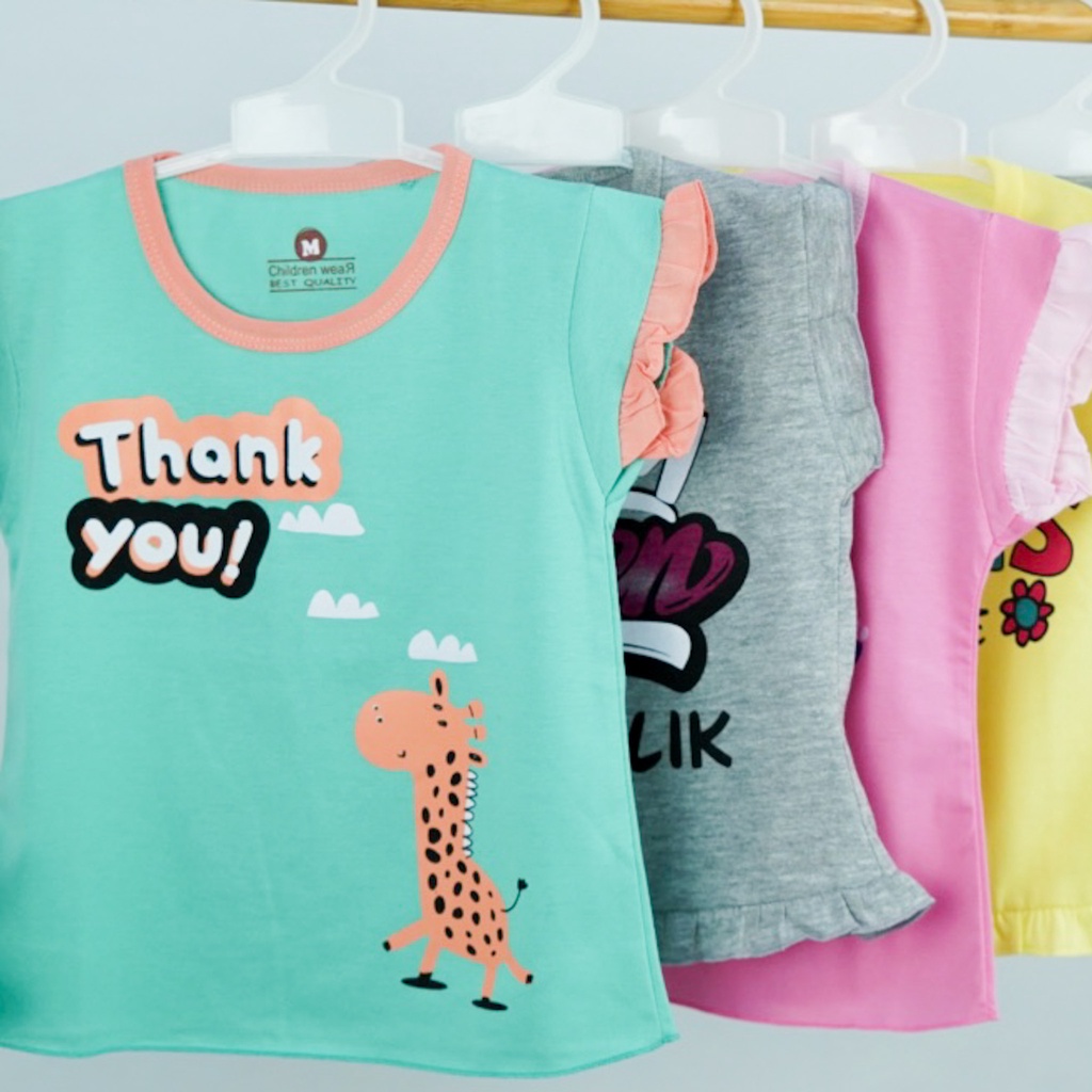 KAOS ANAK CEWEK 1-7 TAHUN - RUFFLE CUTE