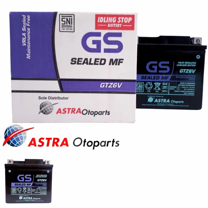 [READY] Aki Motor Vario 125 150 Pcx 125 150 Satria Fu Gs Astra 6 Ampere - Perlengkapan Sepeda Motor 