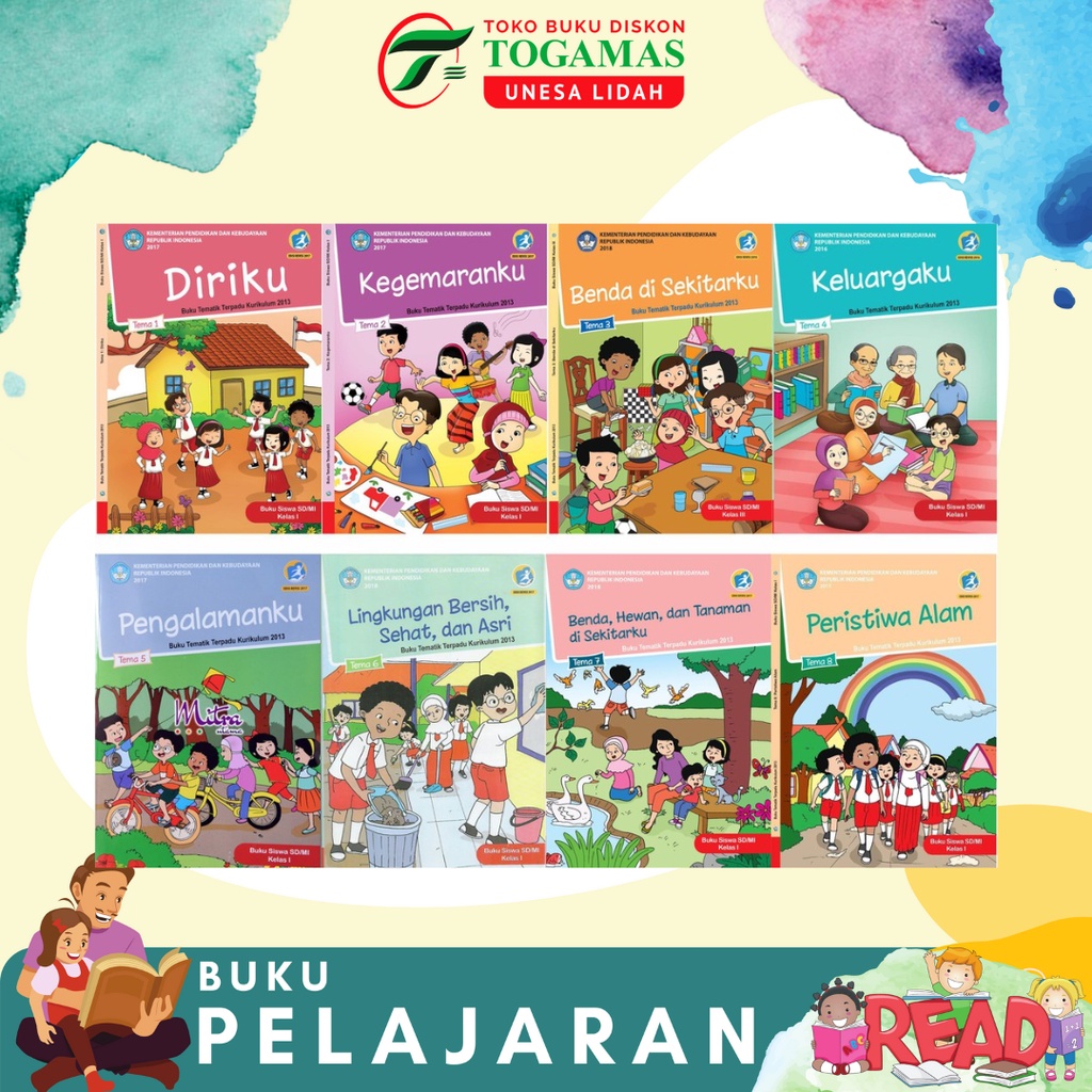 BUKU TEMA / TEMATIK SD KELAS I TEMA 1, 2, 3, 4, 5, 6, 7, 8